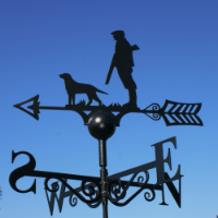 POPPYFORGE MAN AND DOG WEATHERVANE