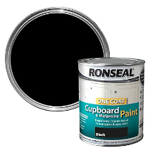 RONSEAL CUPBOARD PAINT BLACK HIGH GLOSS 750ml