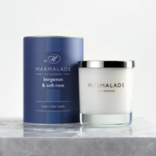 MARMALADE OF LONDON BERGAMOT & SOFT ROSE LUXURY GLASS CANDLE