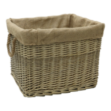 JVL ANTIQUE WASH LINED LOG BASKET