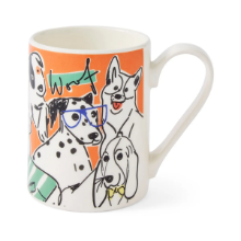 PORTMEIRION MUG MEIRION BRIGHT ORANGE DOGS