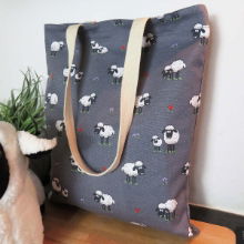 SAMUEL LAMONT FLUFFY FLOCK COTTON TOTE BAG