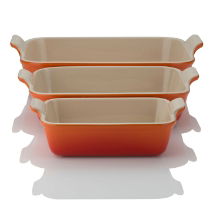 LE CREUSET RECTANGULAR DISH, VOLCANIC