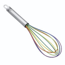 KHUN RIKON STAINLESS STEEL RAINBOW SILICONE WHISK 8"