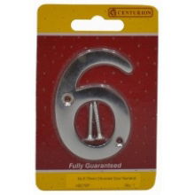 NUMBER 6 CHROME DOOR NUMBER 3 INCH