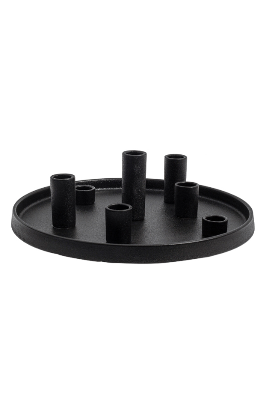 STOREFACTORY LINGSBERG-GLOSSY BLACK CANDLE PLATE