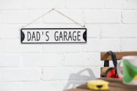 LA HACIENDA DAD'S GARAGE METAL SIGN