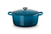 LE CREUSET ROUND CAST IRON CASSEROLE 24CM DEEP TEAL