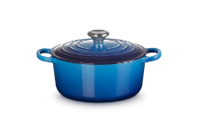 LE CREUSET AZURE BLUE ROUND CASSEROLE 24CM