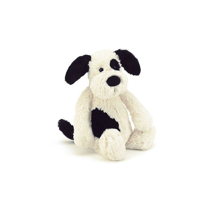 JELLYCAT BASHFUL BLACK& CREAM PUPPY MEDIUM