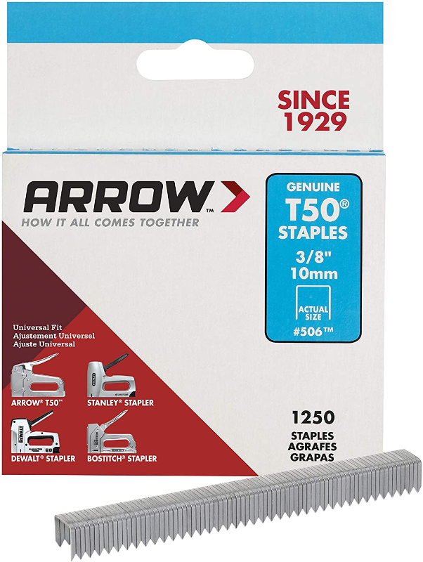 ARROW 506 STAPLES T50 10MM 3/8IN