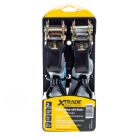 XTRADE RATCHET STRAPS WITH HOOKS 25MM X 5M TWIN PACK