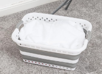 ADDIS COLLAPSIBLE LAUNDRY BASKET WHITE & GREY