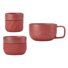 LA CAFETIERE FAMILY MUG SET OF 3 RED