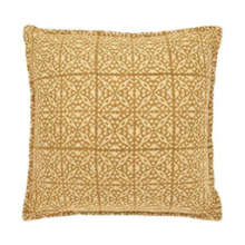 WALTON MARTTHA HANDBLOCK PRINT CUSHION SAFFRON 43*43CM