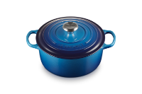 LE CREUSET AZURE BLUE ROUND CASSEROLE 24CM