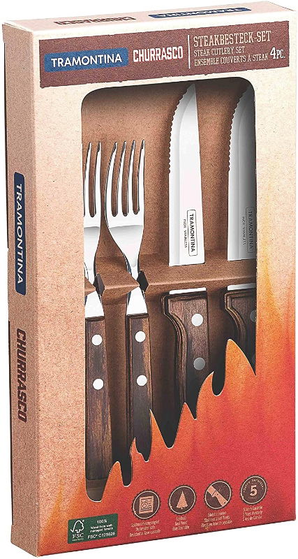 TRAMONTINA 4 PCS. CUTLERY SET-BROWN