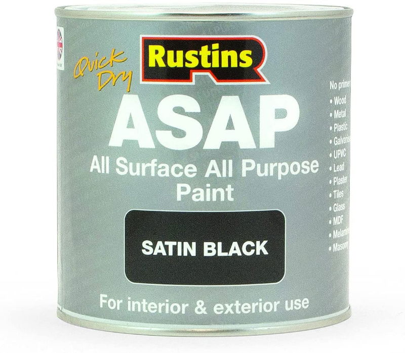 RUSTINS ASAP SATIN BLACK 500ML