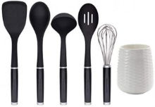 KA CERAMIC CROCK W 5 PC PLASTIC TOOL SET