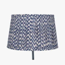 VIENNA 30CM CHEVRON MUSHROOM PLEATED BLUE TAPERED SHADE