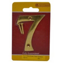 NUMBER 7 BRASS DOOR NUMBER 3 INCH