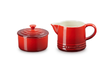 LE CREUSET 300ML MILK & 250ML SUGAR SET - CERISE