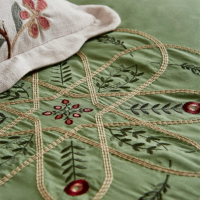 WILLIAM MORRIS BROPHY EMBROIDERY DUVET COVER GREEN