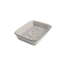 T & G WOODWARE OCEAN SOAP DISH GREY