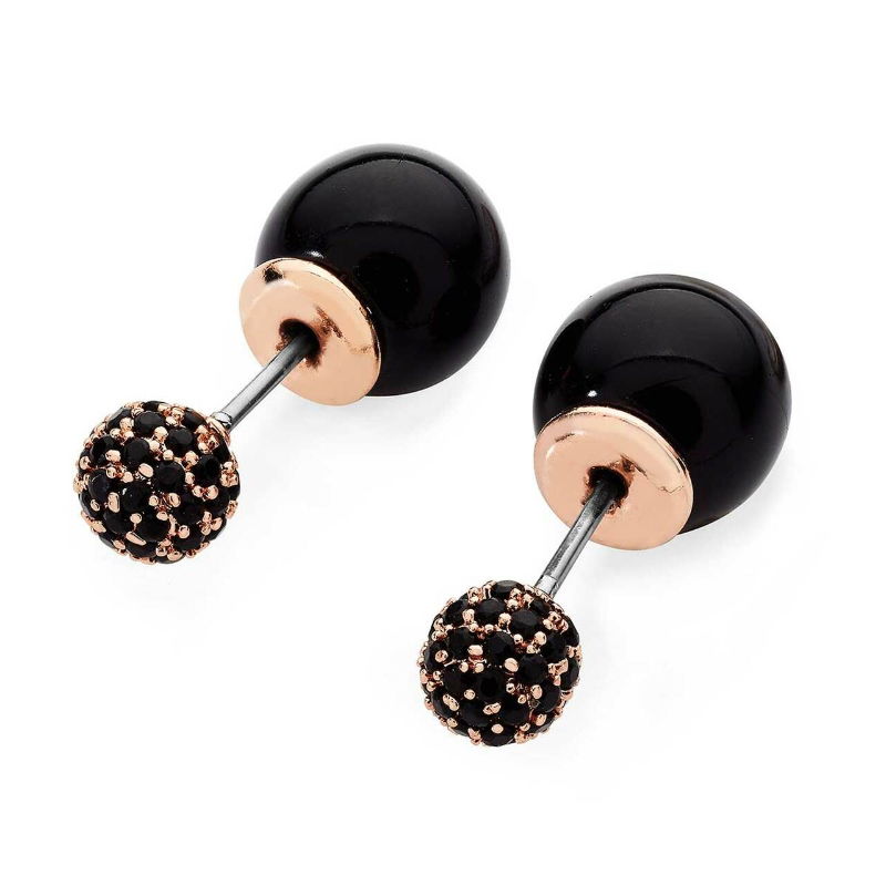 TIPPERARY NOIR REVERSABLE BLACK BALL EARRINGS