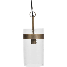 LIBRA ATRIUM SINGLE GLASS PENDANT AGED GOLD FRAME