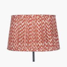 VIENNA 30CM CHEVRON MUSHROOM PLEATED RED TAPERED SHADE