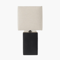 PACIFIC LIFESTYLE BLOCK BLACK CERAMIC RECTANGULAR TABLE LAMP