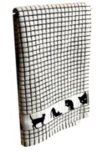 SAMUEL LAMONT TEATOWEL BLACK CATS JACQUARD