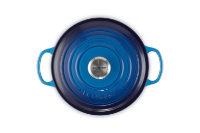 LE CREUSET AZURE BLUE ROUND CASSEROLE 24CM