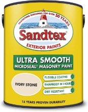 SANDTEX MASONRY PAINT SMOOTH MICROSEAL - IVORY STONE