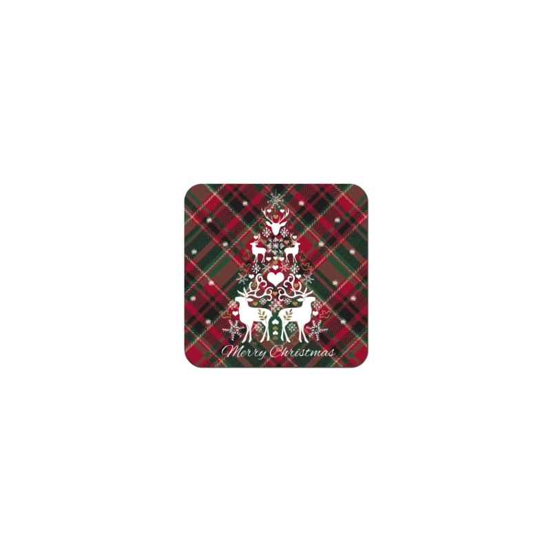 DENBY CHRISTMAS TARTAN SET OF 6 COASTERS