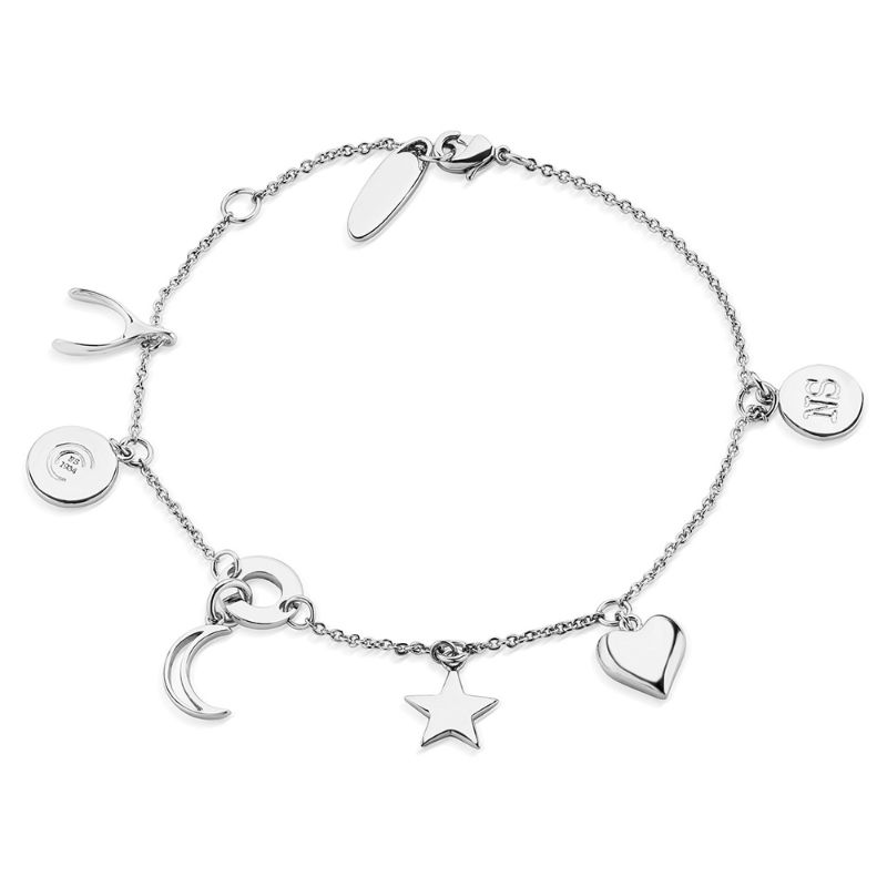 SILVER PLATED BRACELET WITH CHARMS