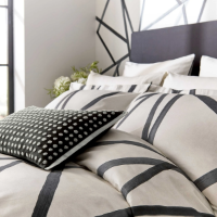 HARLEQUIN SUMI DUVET COVER PEARL & CHARCOAL