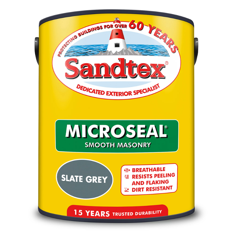 SANDTEX MASONRY PAINT SMOOTH MICROSEAL - SLATE GREY