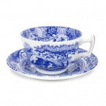 Blue Italian Teacup and Saucer