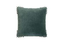 VELVET CHRVRON CUSHION MOSS POLY FILLED 30*50CM