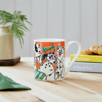 PORTMEIRION MUG MEIRION BRIGHT ORANGE DOGS