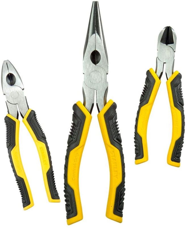 STANLEY 3 PIECE CONTROL GRIP PLIER SET