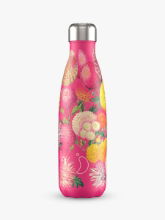 CHILLY'S 500ML BOTTLE FLORAL PINK POMPOMS