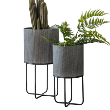 GALLERY EDA METAL PLANTER GREY 