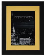 IMPRESSIONS BLACK & GOLD PLASTIC PHOTO FRAME 4*6"