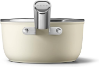 SMEG 20CM CREAM SAUCEPAN WITH LID