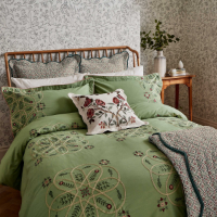 WILLIAM MORRIS BROPHY EMBROIDERY DUVET COVER GREEN