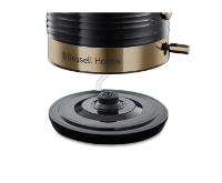 RUSSELL HOBBS INSPIRE JUG KETTLE, BLACK & BRASS