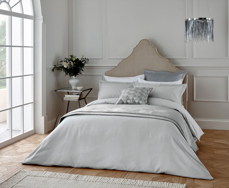 HELENA SPRINGFIELD DECO STRIPE BEDDING RANGE - SILVER